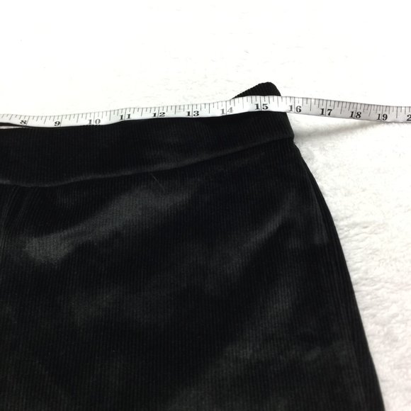 NANETTE LEPORE Skinny Pants Sz L Womans Black Velvety Corduroy Pull-On High Rise - Picture 12 of 15